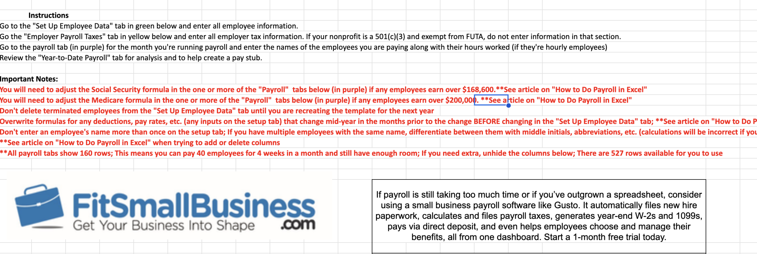 Screenshot of Annual Payroll Processing